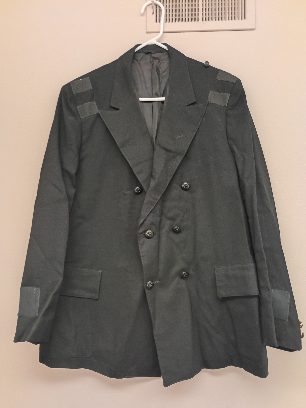 Men's Baxter Knights Templar Double-Breasted Black Blazer Jacket
